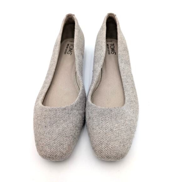 Toms Briella Shimmer Twill Slip-On Ballet Flats Women's Natural Size US8 EU38.5 - Picture 9 of 10